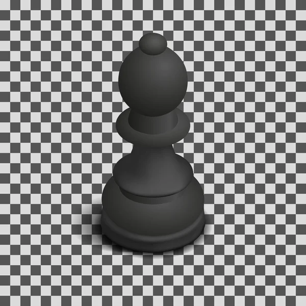 Černá šachy kus biskup izometrický, vektorové ilustrace. — Stockový vektor