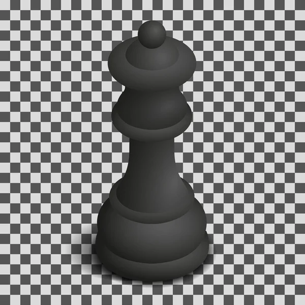Černá královna šachová figurka v izometrické, vektorové ilustrace. — Stockový vektor