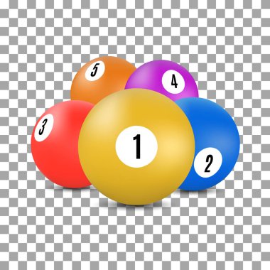 Top Bilardo ve bilardo 3d tarzı, vektör çizim için.