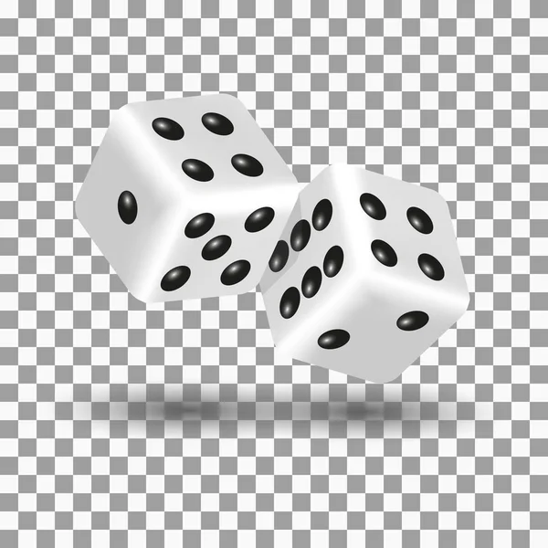 Dados blancos en estilo 3D, ilustración vectorial . — Vector de stock