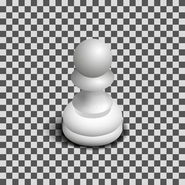 Pieza de ajedrez blanca peón isométrico, ilustración vectorial . — Vector de stock
