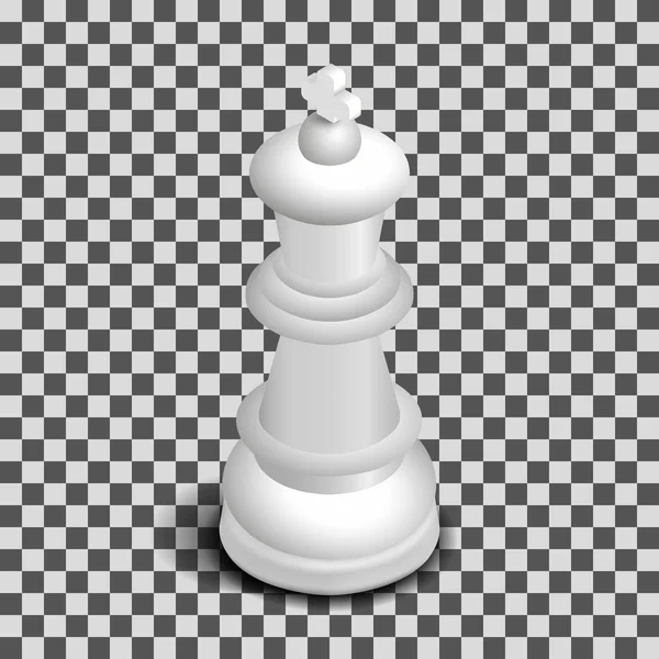 Pièce d'échecs roi blanc isométrique, illustration vectorielle . — Image vectorielle