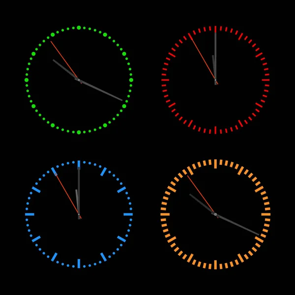 Cadrans ronds avec flèches, illustration vectorielle . — Image vectorielle