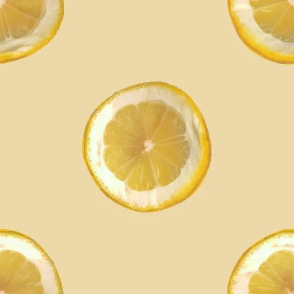 用矢量图柠檬片的无缝背景. — 图库矢量图片