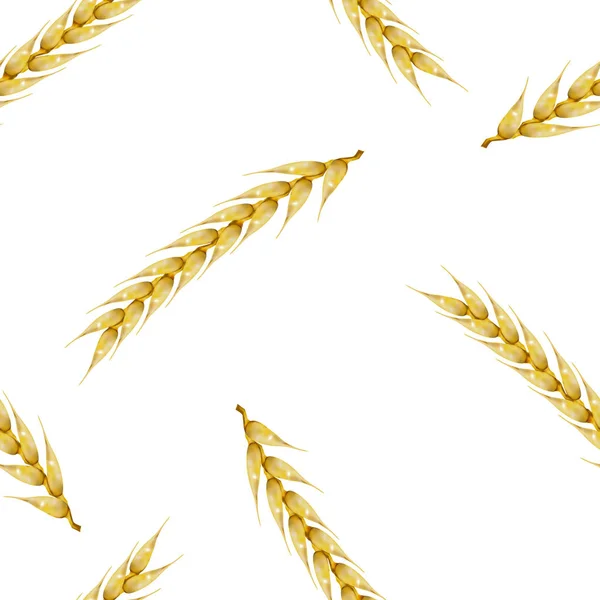 Seamless background with wheat spikelets, vector illustration. — Stock Vector