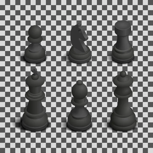 Chiffres d'échecs isométriques, illustration vectorielle . — Image vectorielle