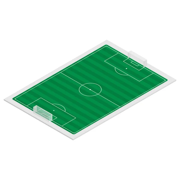 Champ de jeu soccer isométrique, illustration vectorielle . — Image vectorielle