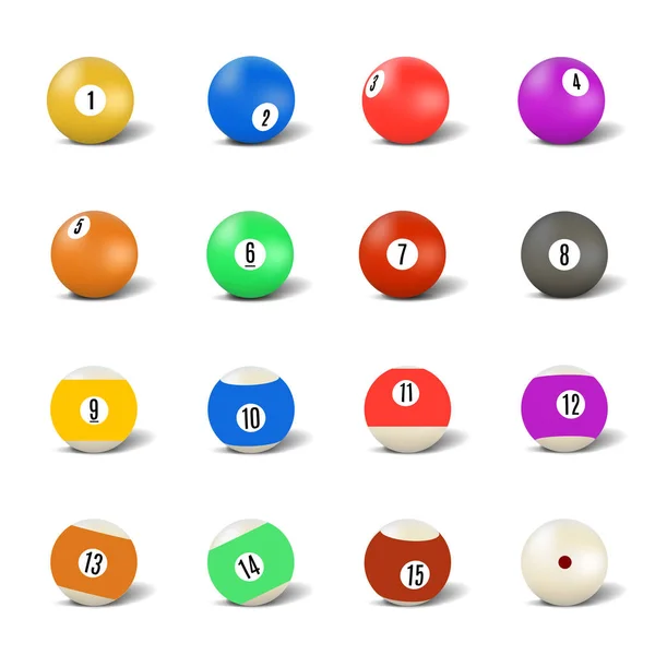 Набор мячей для игры в бильярд, векторная иллюстрация . — стоковый вектор