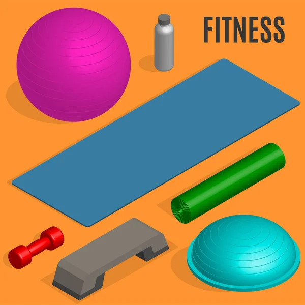 Eléments de design plat pour fitness, illustration vectorielle . — Image vectorielle