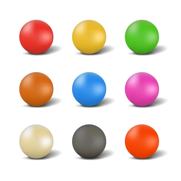 Set of balls for playing snooker, vector illustration. — Stock Vector