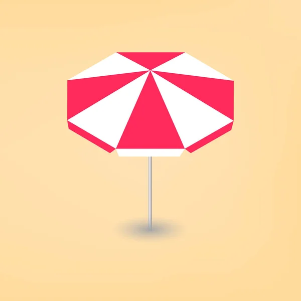 Paraguas de playa brillante 3D, ilustración vectorial . — Vector de stock
