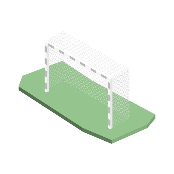 等角投影図、ベクトル図でサッカーを再生するためのゲート. — ストックベクタ