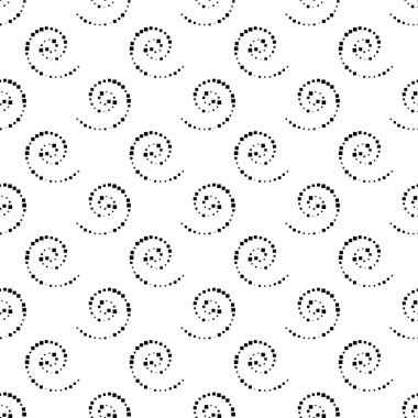 Sorunsuz siyah ve beyaz arka plan spiraller, vektör çizim.