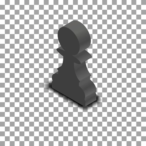 Šachy-černý kus pěšec izometrické, vektorové ilustrace. — Stockový vektor