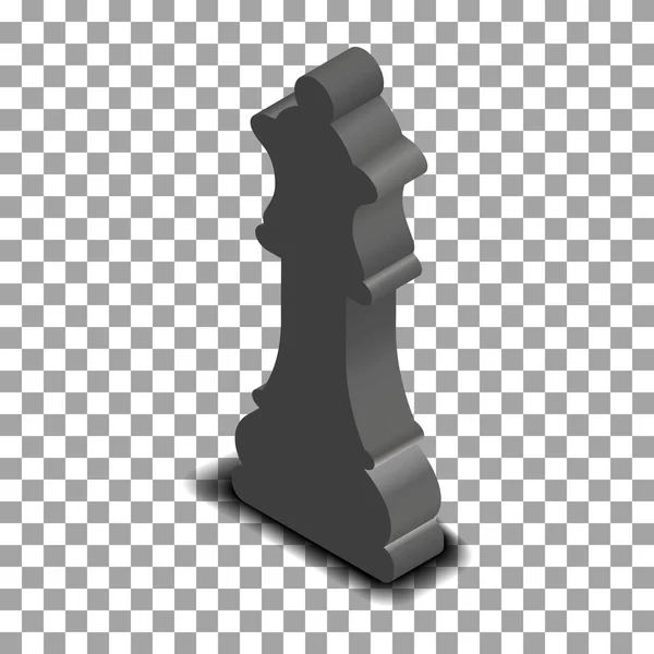 Pièce d'échecs reine noire en isométrie, illustration vectorielle . — Image vectorielle