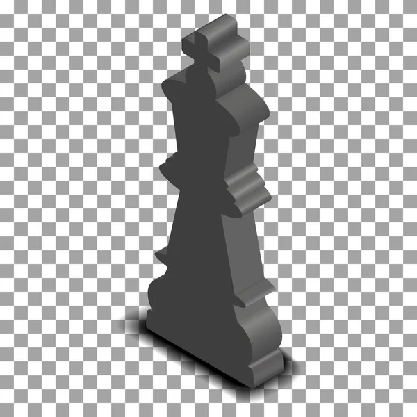 Pièce d'échecs roi noir isométrique, illustration vectorielle . — Image vectorielle