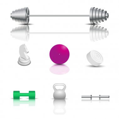 Spor ve oyun simgeleri, vektör çizim.