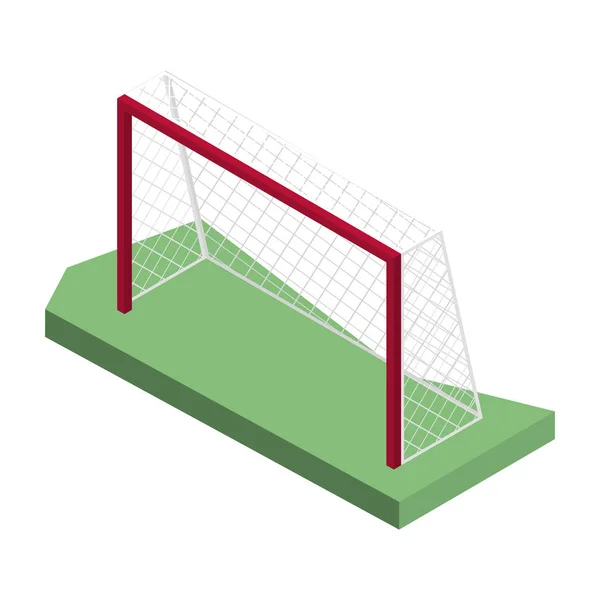Brána pro hrát fotbal v izometrické, vektorové ilustrace. — Stockový vektor