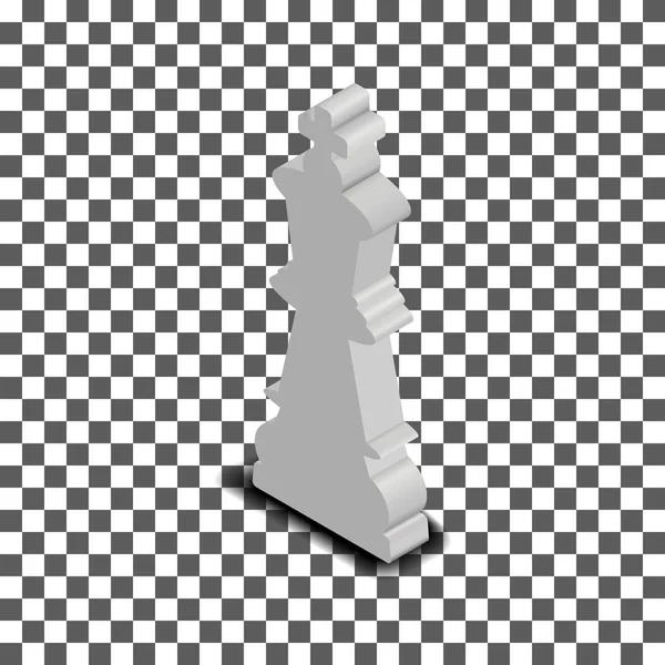 Pièce d'échecs roi blanc isométrique, illustration vectorielle . — Image vectorielle