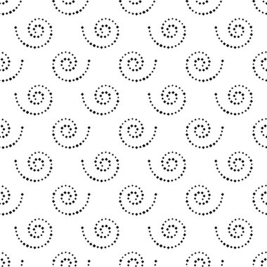 Sorunsuz siyah ve beyaz arka plan spiraller, vektör çizim.