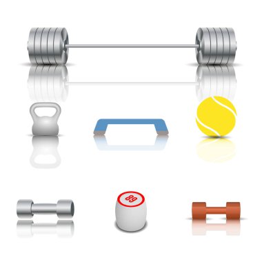 Spor ve oyun simgeleri, vektör çizim.