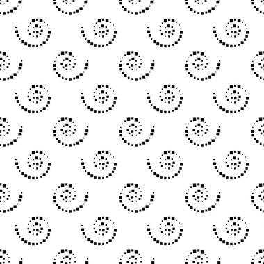 Sorunsuz siyah ve beyaz arka plan spiraller, vektör çizim.