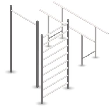 Pull-up bar 3D, vektör çizim.