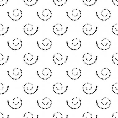 Sorunsuz siyah ve beyaz arka plan spiraller, vektör çizim.