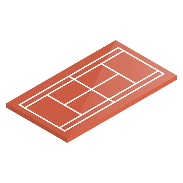 Icono de tenis en el patio isométrico, ilustración vectorial . — Vector de stock