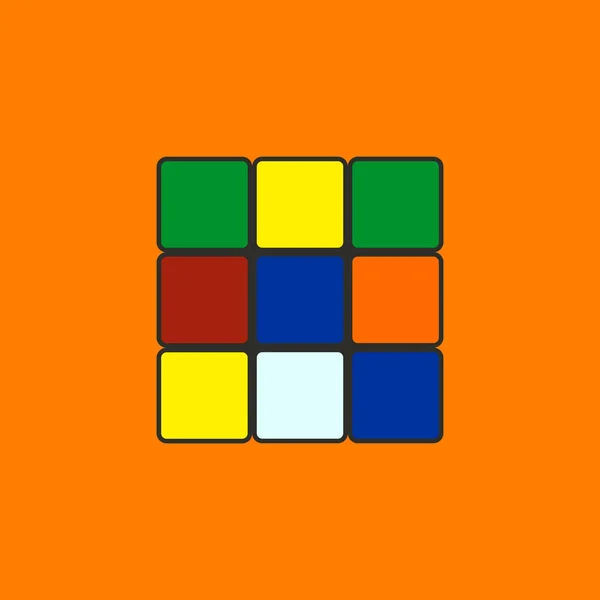 Rubik küpü, düz tarzda vektör çizim.