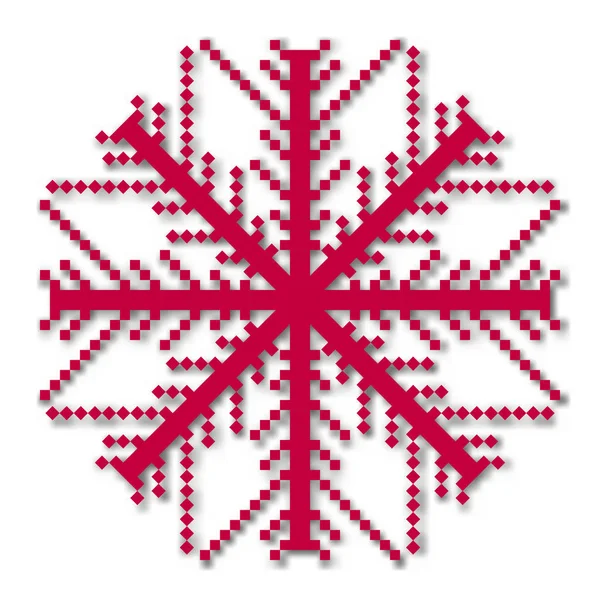 Pixel νιφάδα χιονιού, εικονογράφηση διάνυσμα. — Διανυσματικό Αρχείο