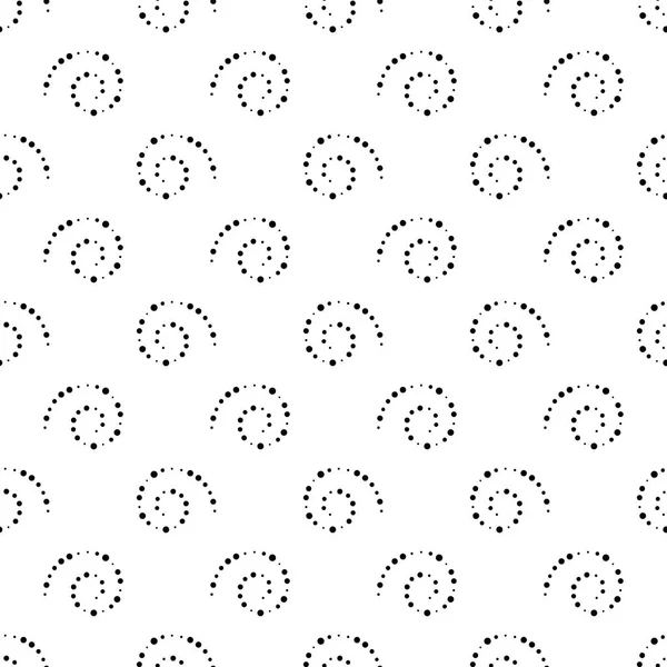 Nahtloser schwarz-weißer Hintergrund aus Spiralen, Vektorillustration. — Stockvektor