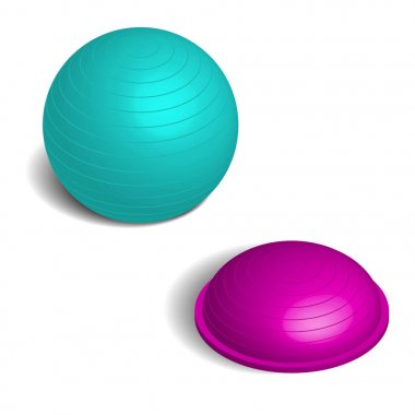 Fitball 3d izometrik tarzı, illüstrasyon vektör.