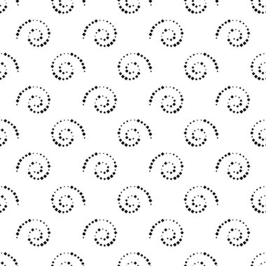 Sorunsuz siyah ve beyaz arka plan spiraller, vektör çizim.