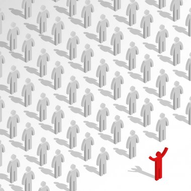 Takım lideri, vektör çizim ile 3d sopa rakamlar kümesi.