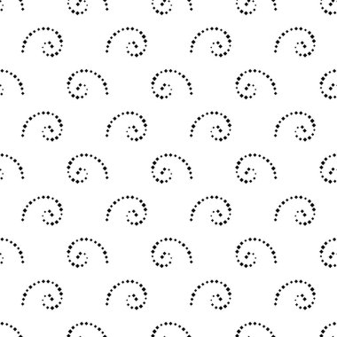 Sorunsuz siyah ve beyaz arka plan spiraller, vektör çizim.