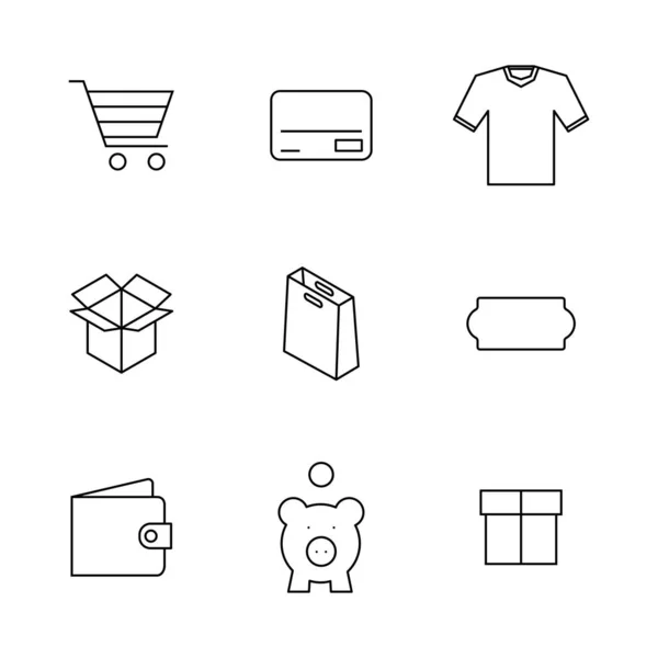 Ensemble d'icônes de finance et de shopping, illustration vectorielle . — Image vectorielle