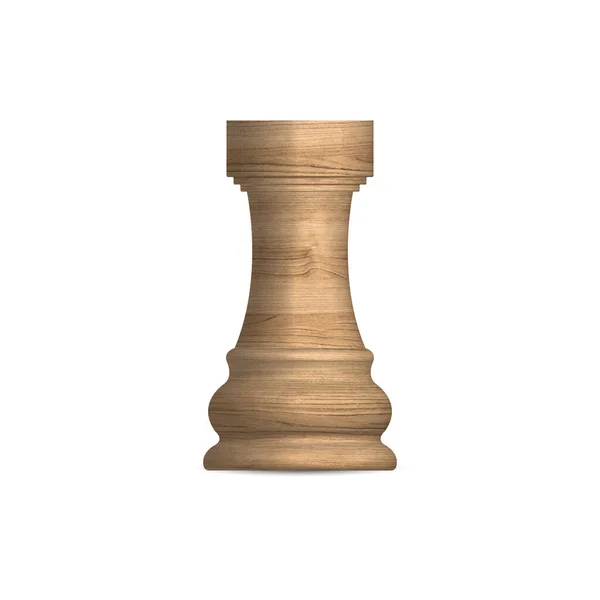 Φως ξύλινο σκάκι κομμάτι πύργο, διανυσματική απεικόνιση. — Διανυσματικό Αρχείο