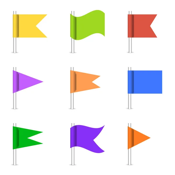 Juego de banderas de colores brillantes, ilustración vectorial . — Vector de stock