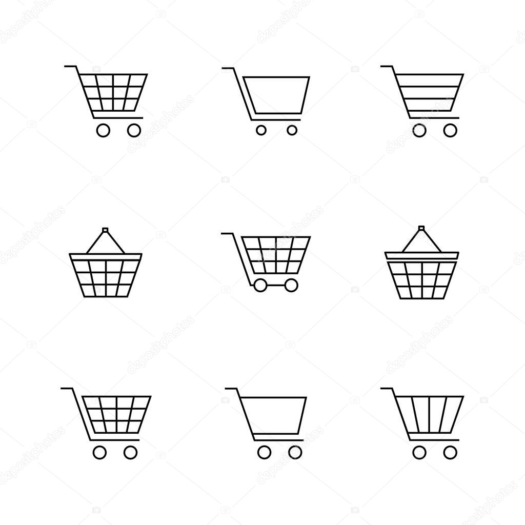 Finance and shopping icons set of thin lines, vector illustration.