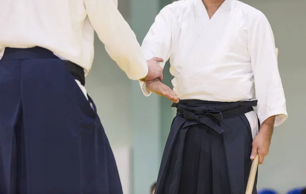 Two people practice Aikido — Stock Photo, Image