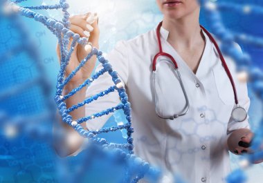 Yenilikçi teknolojileri bilim ve tıp. 3D çizim öğeleri kolaj