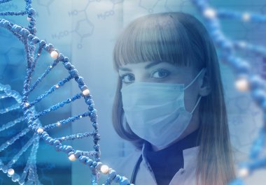 Yenilikçi teknolojileri bilim ve tıp. 3D çizim öğeleri kolaj