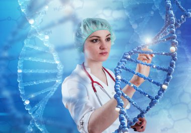 Yenilikçi teknolojileri bilim ve tıp. 3D çizim öğeleri kolaj