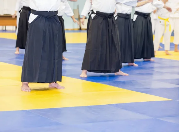 Az emberek gyakorlat Aikido — Stock Fotó