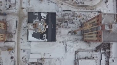 İnşaat ve geliştirme sitesinin havadan görünümü