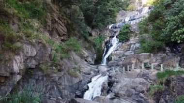 The Ravana waterfall cascade in the mountains of Sri Lanka