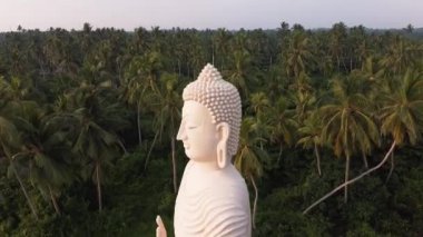 Aerial footage of Buddha Statue - Tsunami Memorial in Peraliya