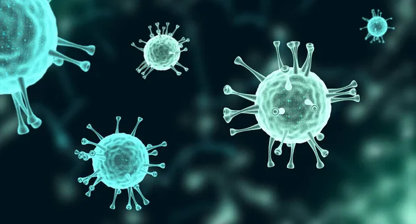 Covid-19 under the microscope. 3d coronavirus illustration — Stock Photo, Image