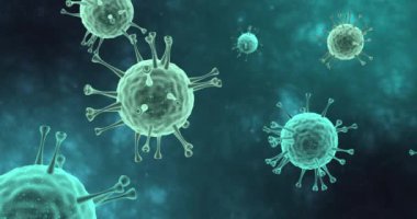 Covid-19 mikroskop altında. 3d koronavirüs illüstrasyonu